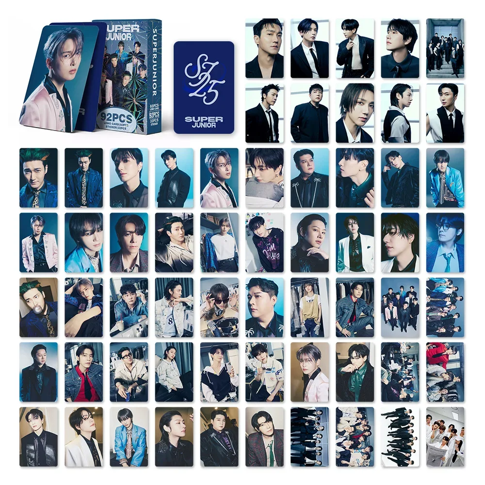92 ピース/セット Kpop アイドル SUPER JUNIOR 新シリーズロモカード LeeTeuk HeeChul HD プリントフォトカードステッカー DongHae EunHyuk ファンギフト