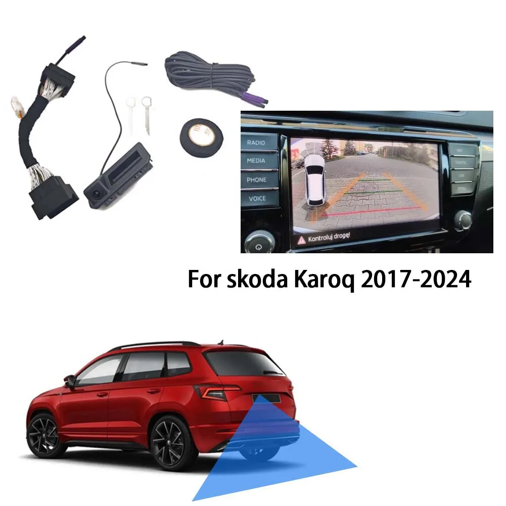 

Камера заднего вида с динамической траекторией Canbus и блоком MIB2 Plug & Play для skoda Karoq 2017-2024