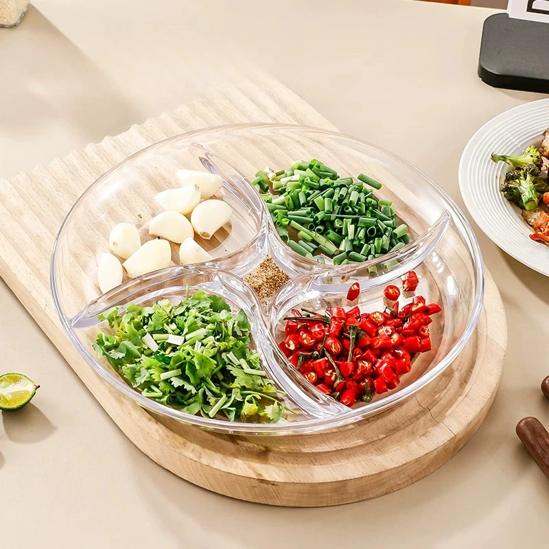 

LTT Multifunctional Thickened Prep Plate Three-grid Plate Ginger Garlic Hot Pot Side Plate