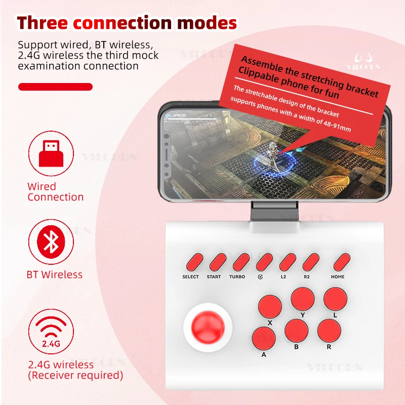 Portable Retro Arcade Game Joystick Controller Fighting Rocker Street Fighter Gaming Controller for P4 Andriod IOS Cell Phone