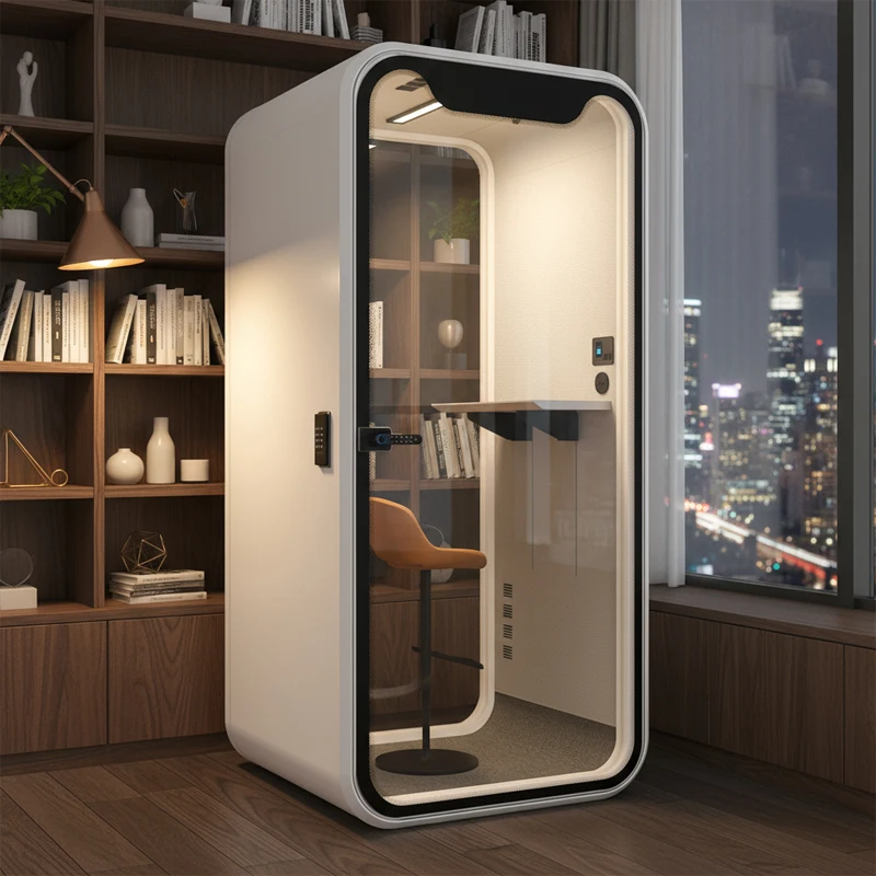 كشك مكتب جاهز قابل للتخصيص في استوديو غرفة الصمت كشك الهاتف المكتبي عازل للصوت للمكتب المحمول #2