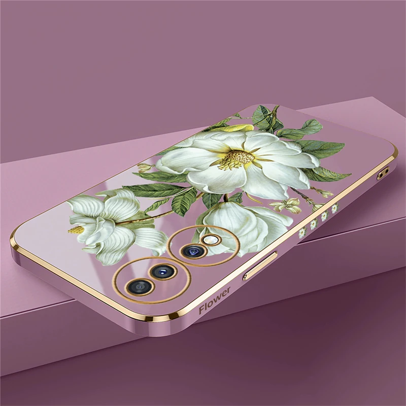 Etui na kwiaty dla Huawei Honor 70 20 50 X7A X9A X40 X9 Pro Y9 Y7 Prime 2019 Y8P Y7A Y6P Y9S luksusowa silikonowa miękka osłona