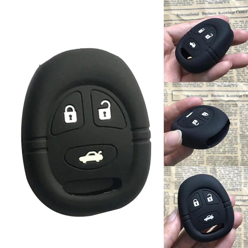 Simplifie sua gerenciamento de chave com capa de chave de silicone para Saab 93 95 Fob Remote Holder 3 botões Mantém suas chaves no pedido