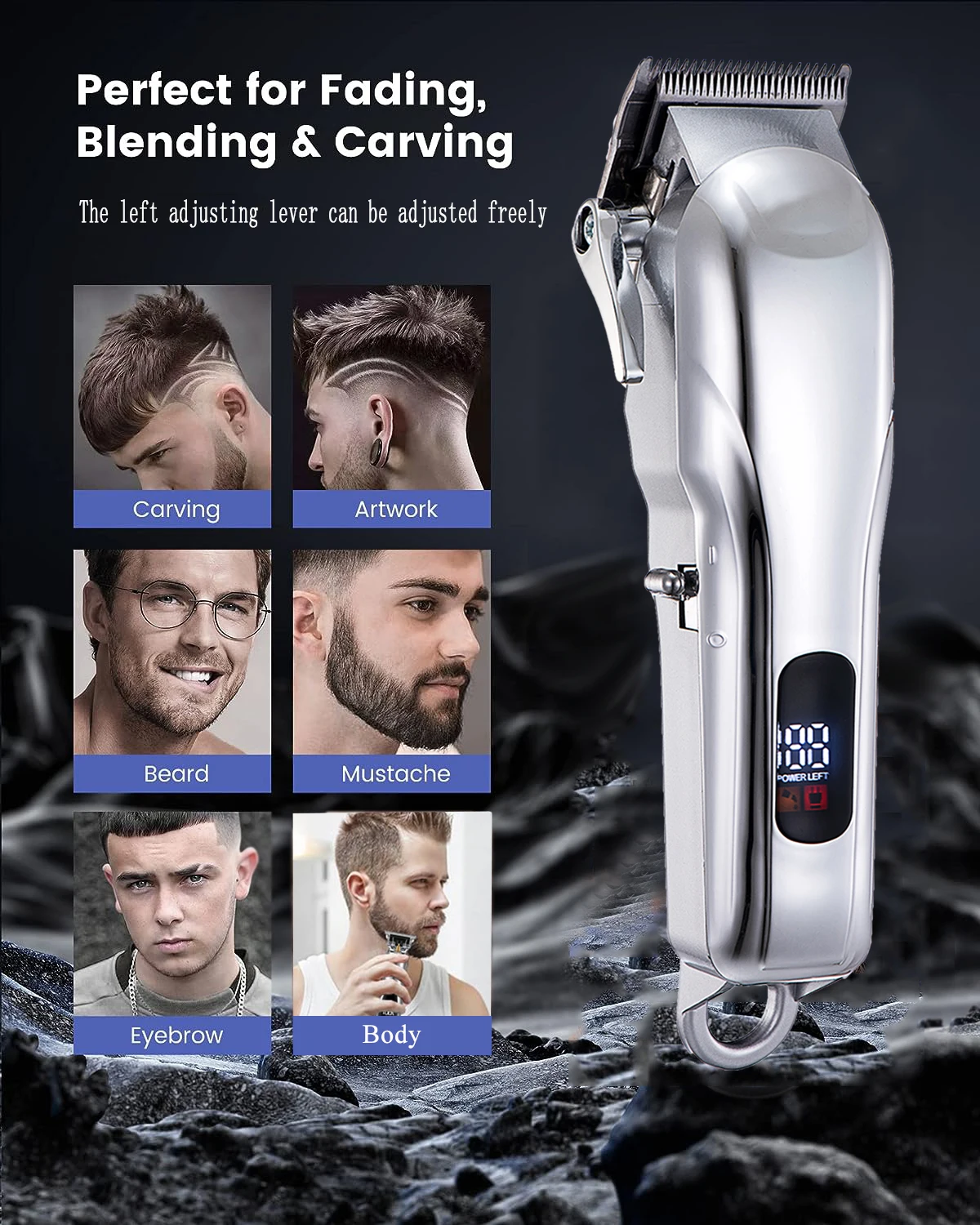 3-teiliges professionelles Friseur-Haarschneidemaschinen- und Rasierer-Set, kabellose Haarschneidemaschine für Männer, wiederaufladbares Haarschneideset