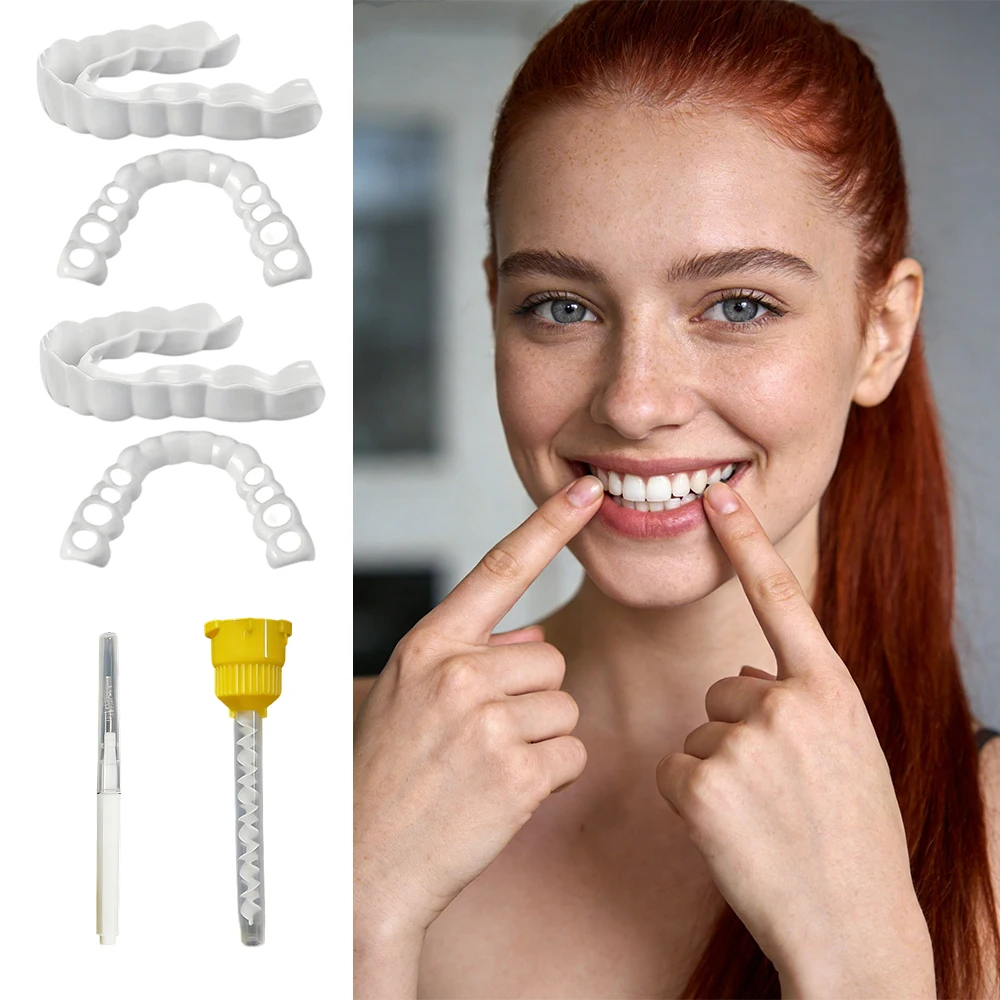 Teeth Whitening For Photos - Faccette Dentali Riutilizzabili per Sbiancamento Istantaneo,