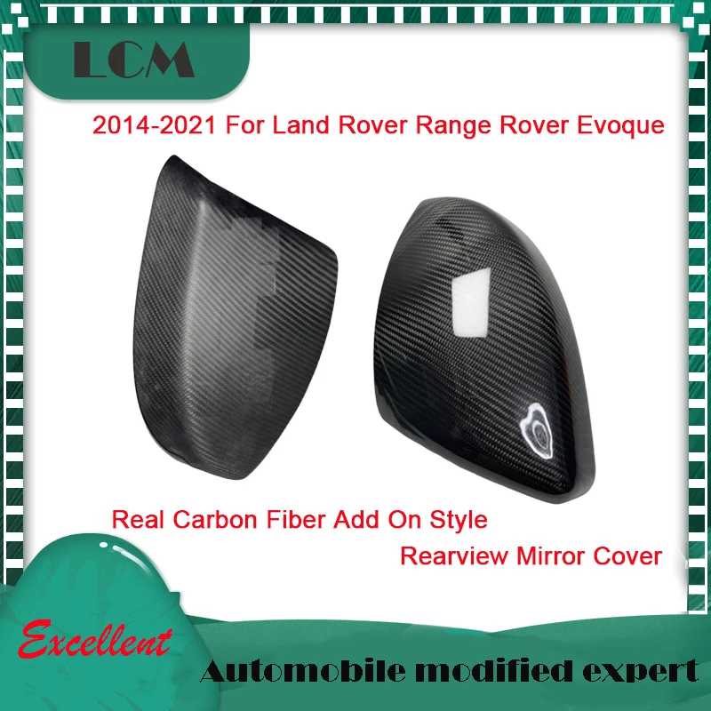 

Add On/Replacement Style 2014-2021 For Range Rover Evoque Real Carbon Fiber Rearview Mirror Cover For Land Rover Mirro Caps