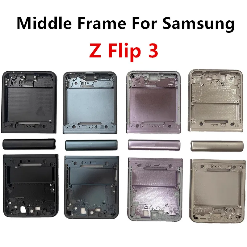 Flip3 For Samsung Galaxy Z Flip 3 F711 Middle Frame Housing Board LCD Faceplate Bezel Replace Repair Parts