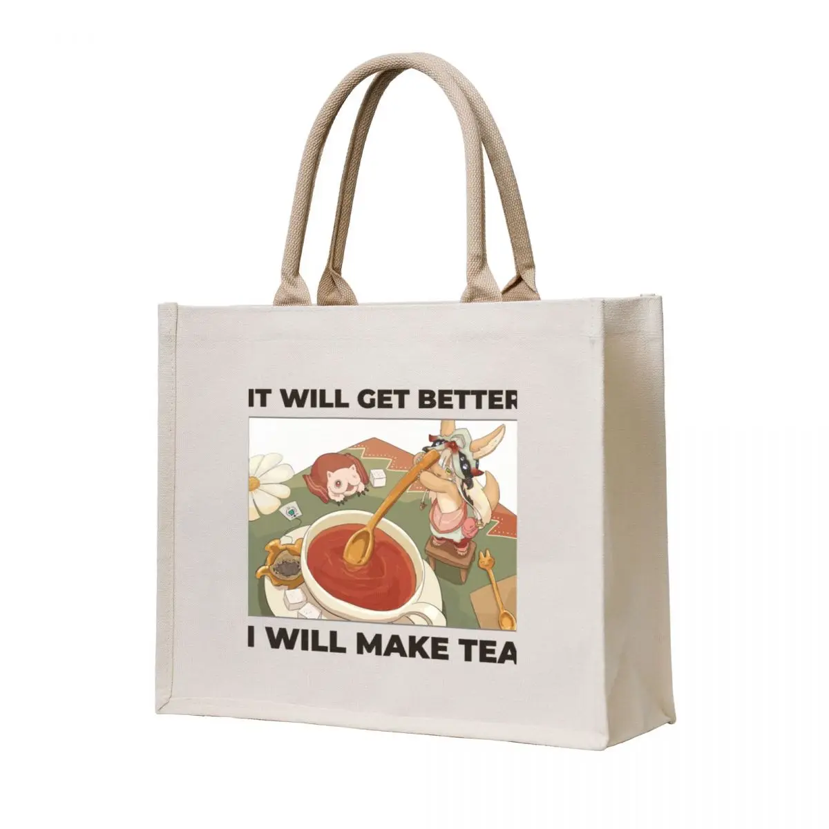

It will get better - I will make tea - Made in Abyss - Nanachi _amp_ Mitty Tote Bag hand bag Beach bag shopper women