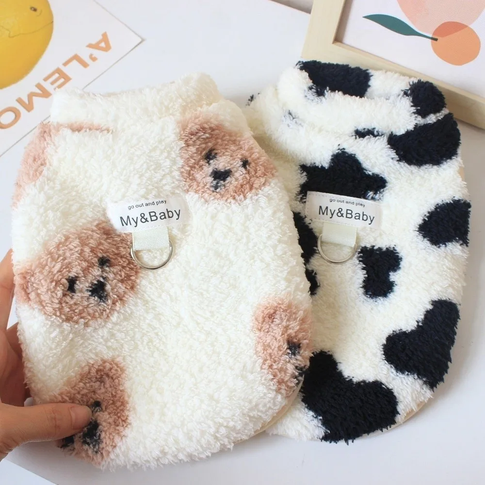 Fashion Dog Clothes Thickened Cartoon Bear Pet Coat Keep War