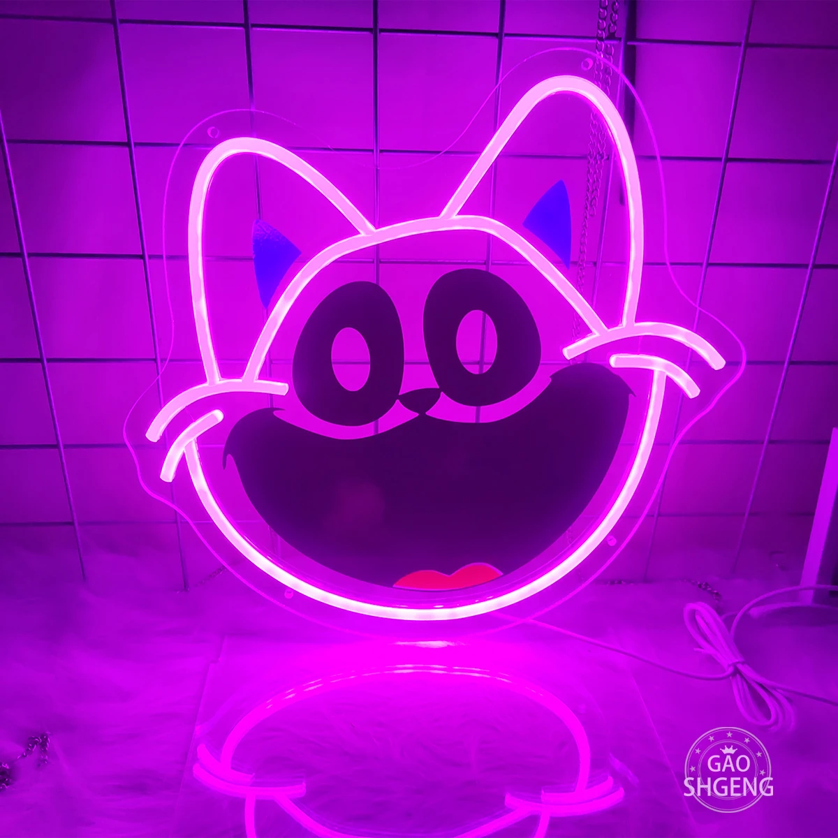 Smile cartoon cat neon lights apply to the bar party night club room decoration led neon lights to create an atmosphere