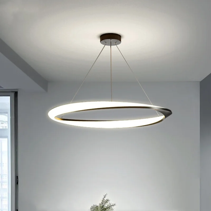 Nordic hanging lamps circular ring modern minimalist pendant lights dining room bedroom dining table indoor lighting fixtures