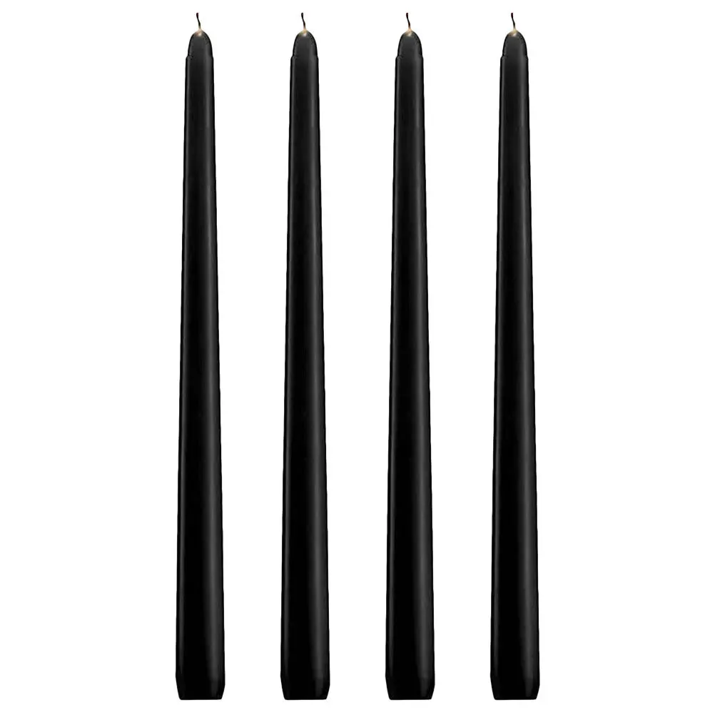 مجموعة شموع مستدقة سوداء مكونة من 4 قطع، شموع مستدقة أنيقة للعشاء لمطعم البار وديكورات الحدث وديكور المنزل #6
