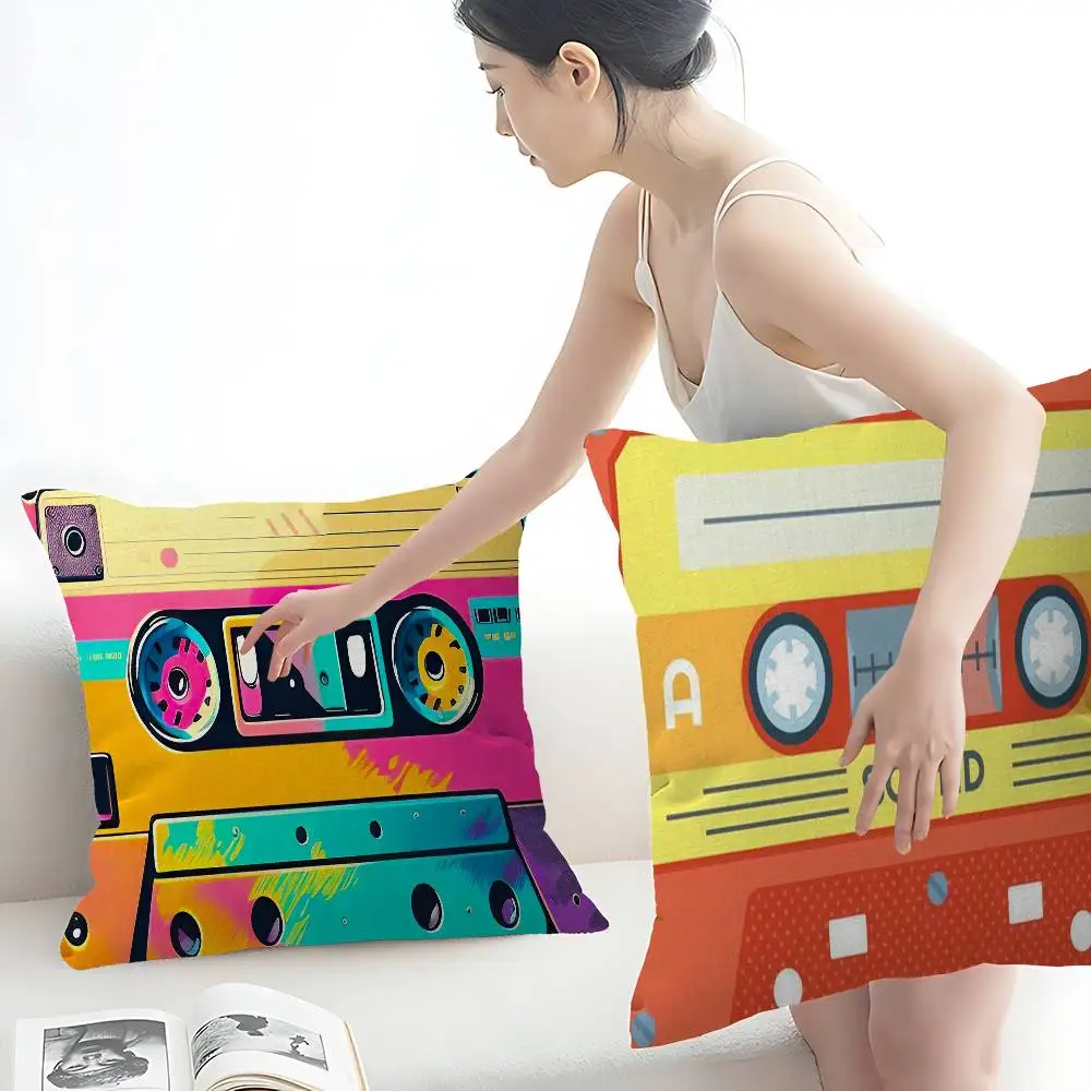 Magnetic Radio Tape Cassette Personalized Pillow Dust Cover Bedroom Kids Party Decoration Pillowcase Birthday Children Gift
