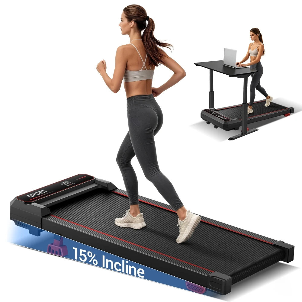 Tapis de course Robore U19 pour la maison avec pente de 15 %, tapis de marche 8 km/h, charge maximale 120 kg