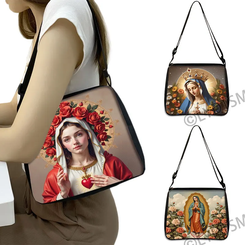 

Сумка на плечо с принтом Девы Марии, женская сумка Lady of Guadalupe, женская сумка для путешествий, сумки-мессенджеры, держатель для кошелька для телефона