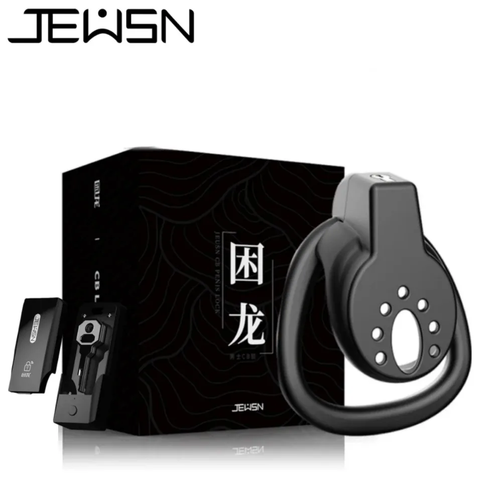 

Jeusn Flat Chastity Cage with Key Box Discreet Sissy Femboy Chastity Male Cock Cage Device Penis cage with 3 Size Rings