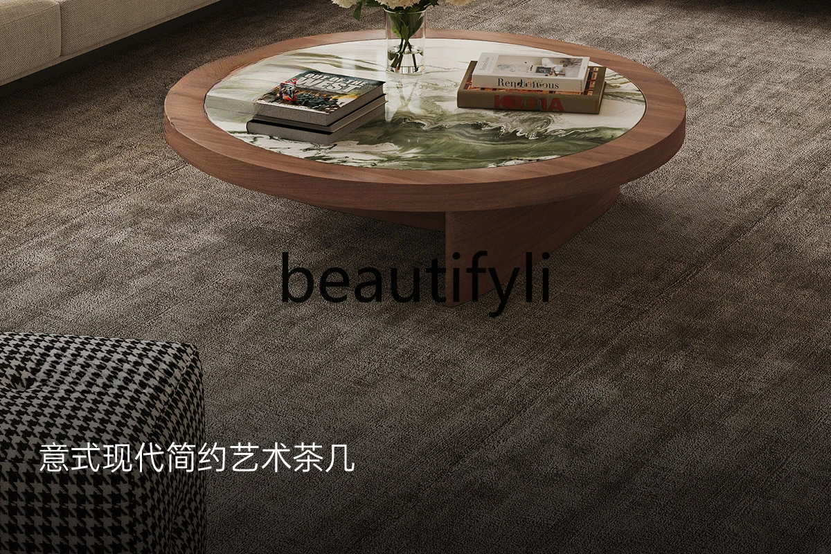 Light luxury living room household modern natural marble coffee table