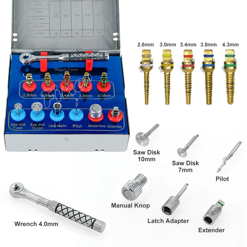 

Dental Bone Expander Kit with Latch Adapter Bone Saw Disk Cutter Pilot Dental Implant Drill for Alveolar Ridge Expansion Finer