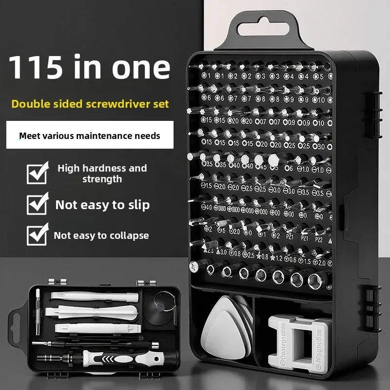 115-in-1 Precision Screwdriver Bit Set, CR-V Steel Chrome Vanadium Magnetic Bits PH000-PH2, Repair Tool Kit for Phone Compute