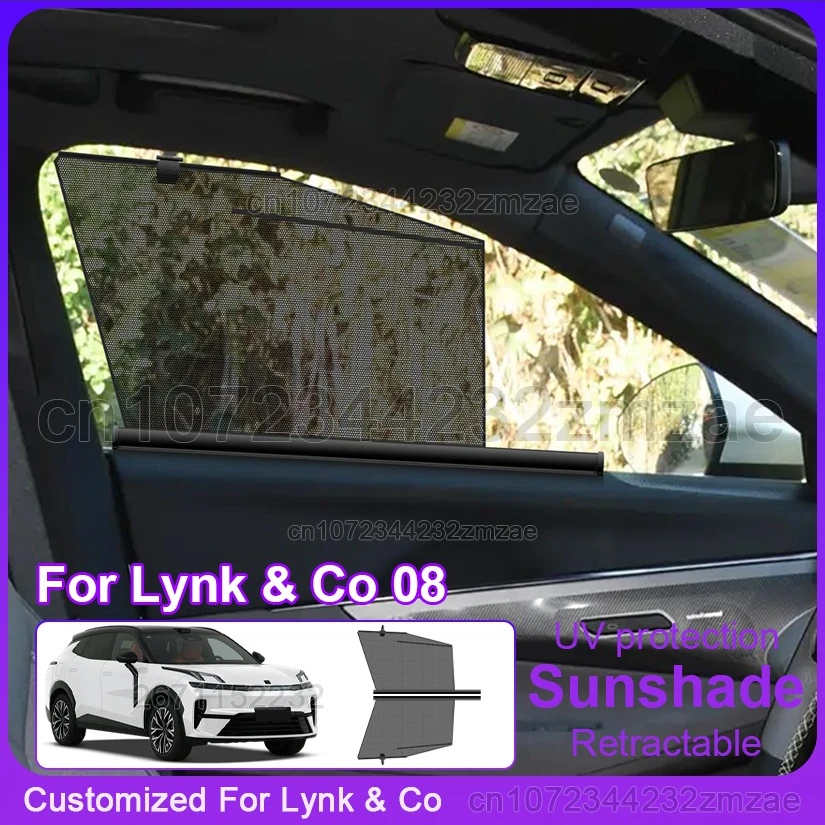 2 Pcs Car Sunshade For Lynk & Co 08 Car Side Window Shade UV Protection Curtains Car Windows Sunshade Auto Interior Accessories