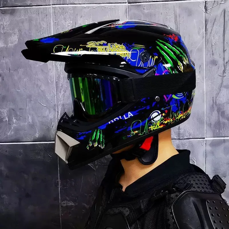 Gran oferta de casco de motocicleta de carreras todoterreno, casco de Moto Para hombre, bicicleta de descenso AM DH Cross Para Moto, casco de Motocross Para niños DOT