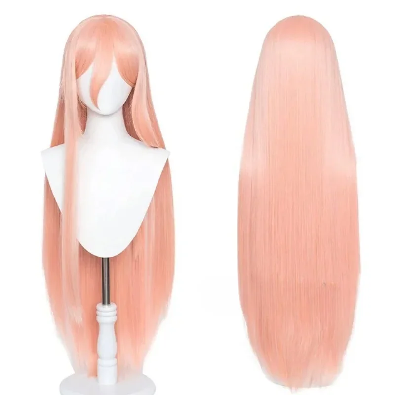 Anime Maakima Poower Cosplay Wig Long Orange Pink Heat Resistant Synthetic Hair Party Role Play Wigs