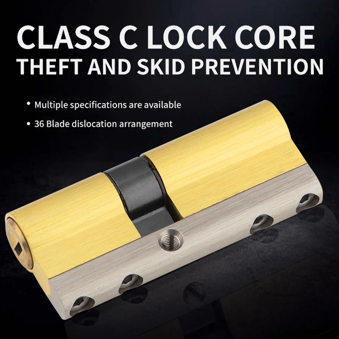 

Anti-theft door lock 8 keys Home security all copper partial core lock core 105mm lock core 8 keys