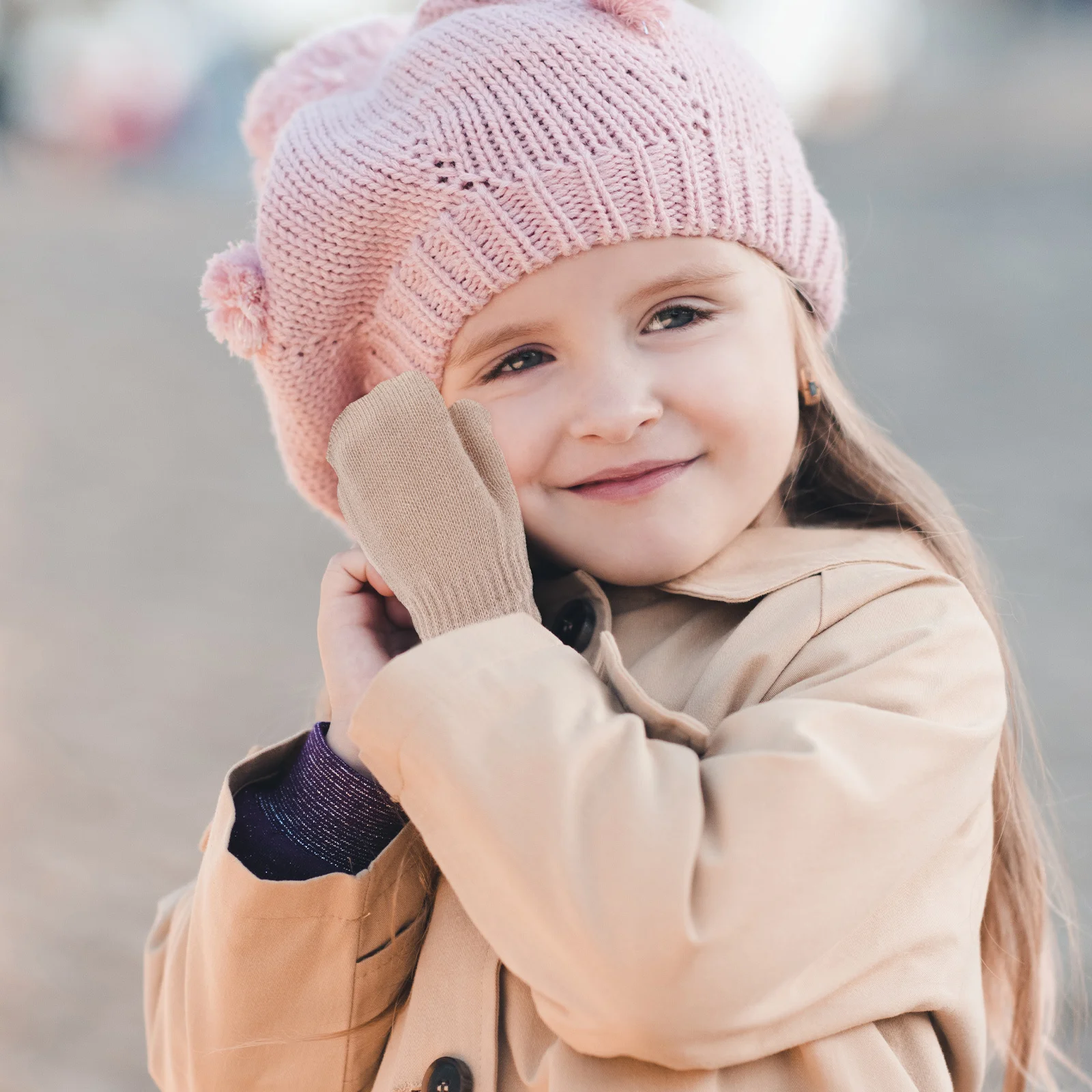 قفازات شتوية للأطفال الصغار، قفازات محبوكة سميكة للغاية ودافئة للأطفال والأولاد والبنات، فائقة النعومة لحماية الطقس البارد، بني فاتح للأطفال #3