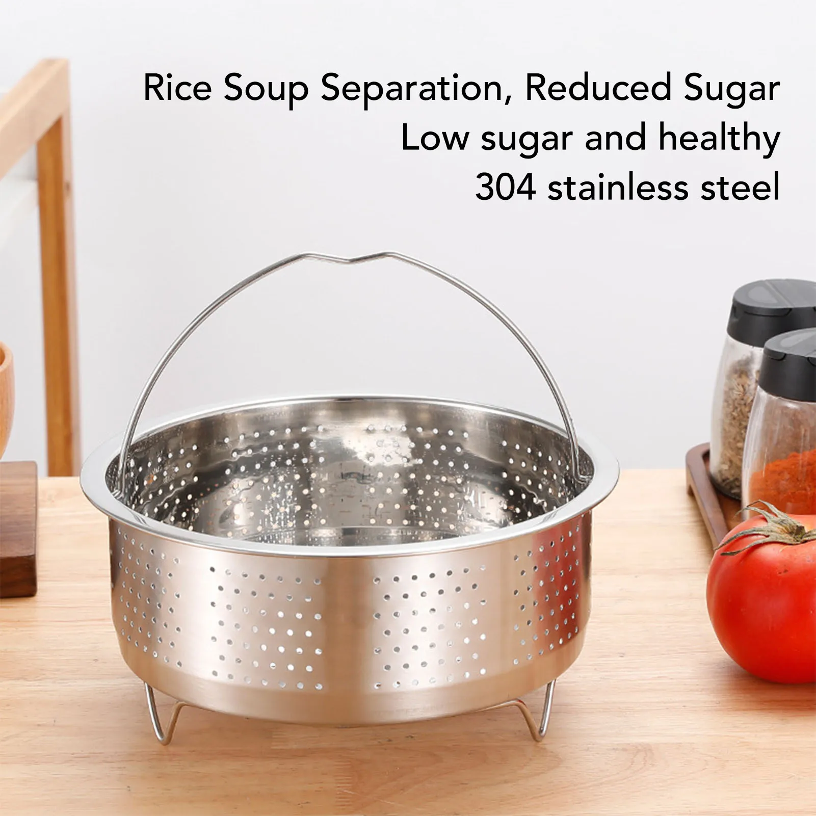 Vegetable Steam Basket Polished  Cooker Insert Steaming Rack Multipurpose Effective Sugar Removal Stainless Steel for Eggs