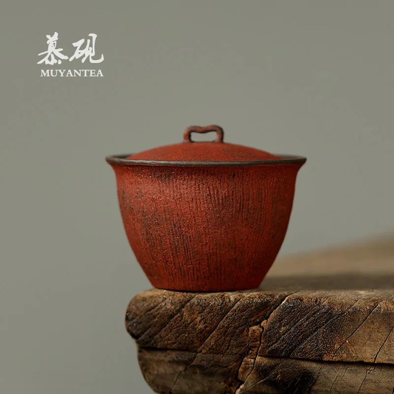 

Mu Yan Japanese-Style Handmade Teacup, Creative Ins-Style Rustic Ceramic Kung Fu Set, Handcrafted Pink Clay Main Tea Infuser