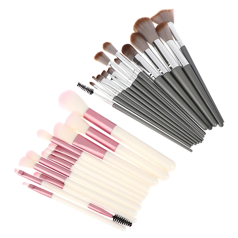 14 個のメイクブラシセットポータブルファンデーションパウダーブラッシュコンシーラー合成繊維毛ブラシ女性メイクブラシ