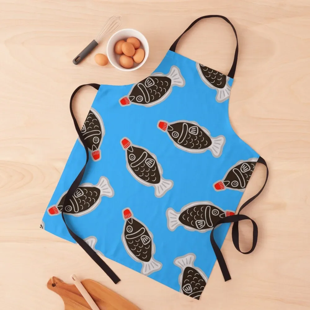 Sushi Soy Fish Pattern in Blue Apron Kitchenware kitchen gadgets Apron