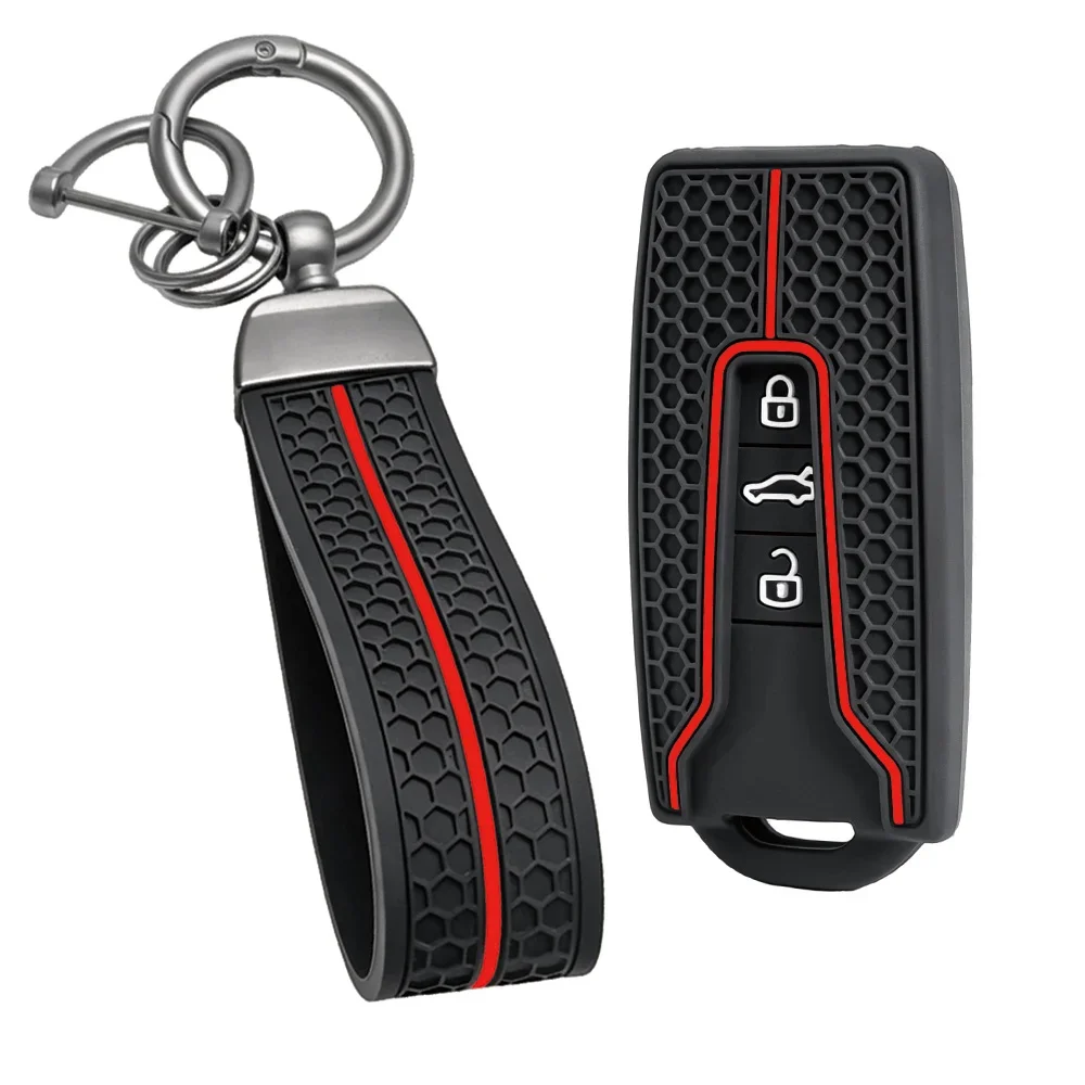 Low Matte Airflow Honeycomb Shell With Keychain For VW ID.4 ID.6 Touareg Stylish Daily Car Interior Key Ornament Accessory