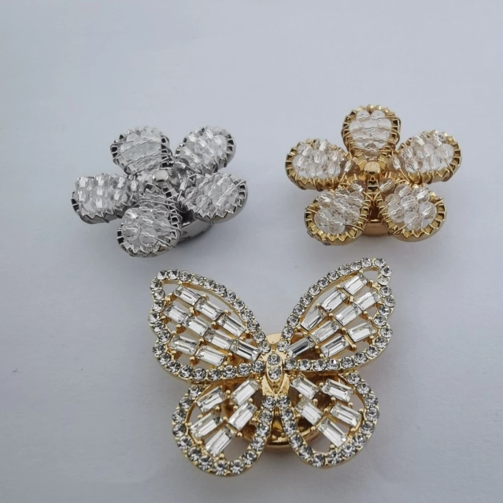 

1PCS Elegant Removable DIY Shir Coat Accessories Flower Butterfly Cufflinks Collar Decoration Luxury