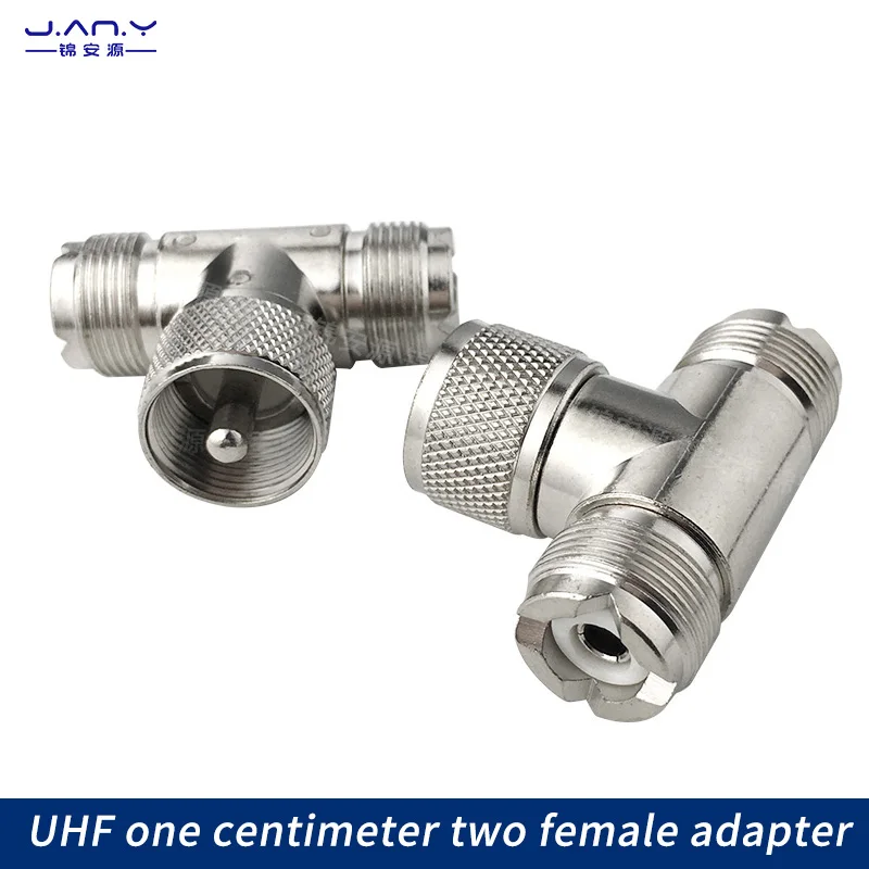 Pure copper UHF one centimeter two female adapter SL16 large M-seat three-way splitter RF RF coaxial connector