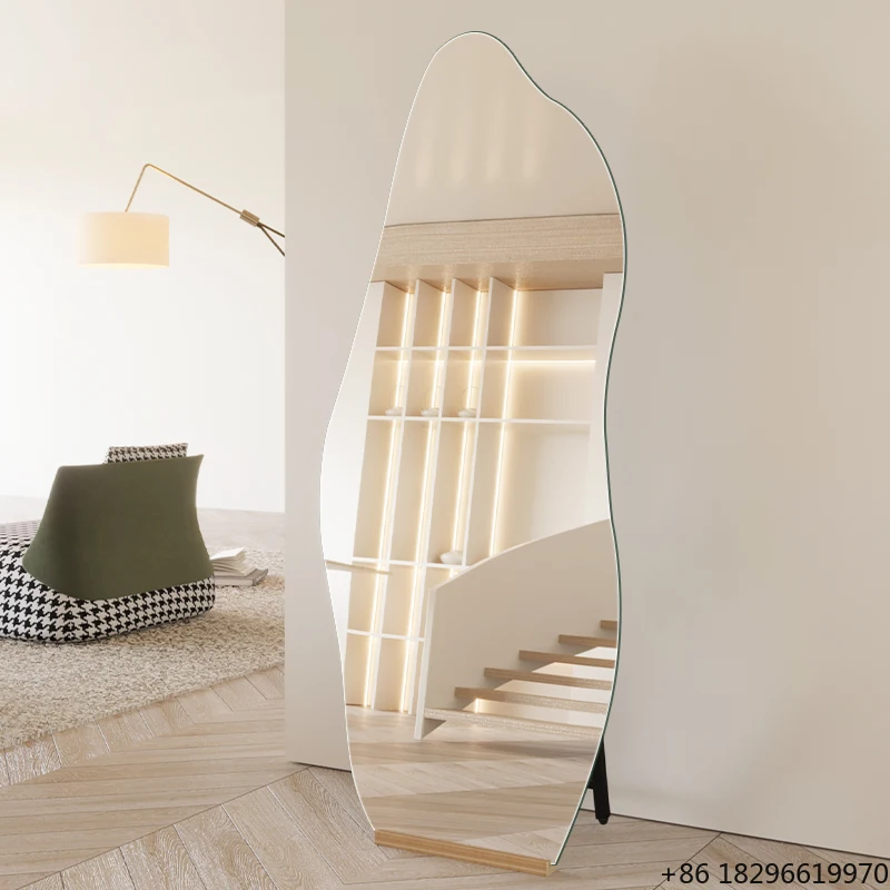 

Frameless Irregular Floor Mirror Large Decorative Full Length Mirror For Hotel Commercial Home Bedroom Decor
