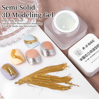 RS NAIL Clear Semi-solid Magic Mirror Powder Modeling Gel 3D Chrome Nail Art metallic Modeling Gel Multifunctional Gel Nail 5g