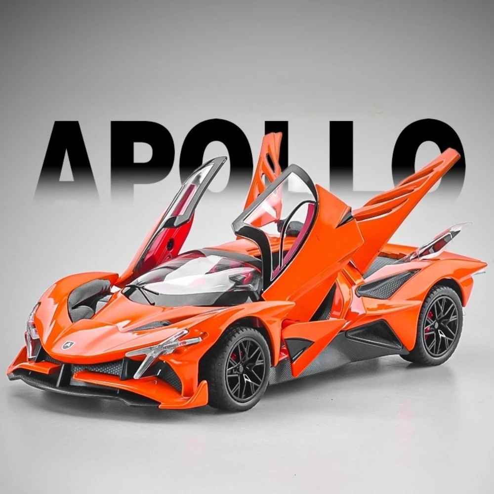 

Масштаб 1:24 Apollo EVO IE, модель спортивного автомобиля, игрушка, металлический литой под давлением музыкальный светильник, миниатюрные модели автомобилей, лучшие подарки на день рождения для детей