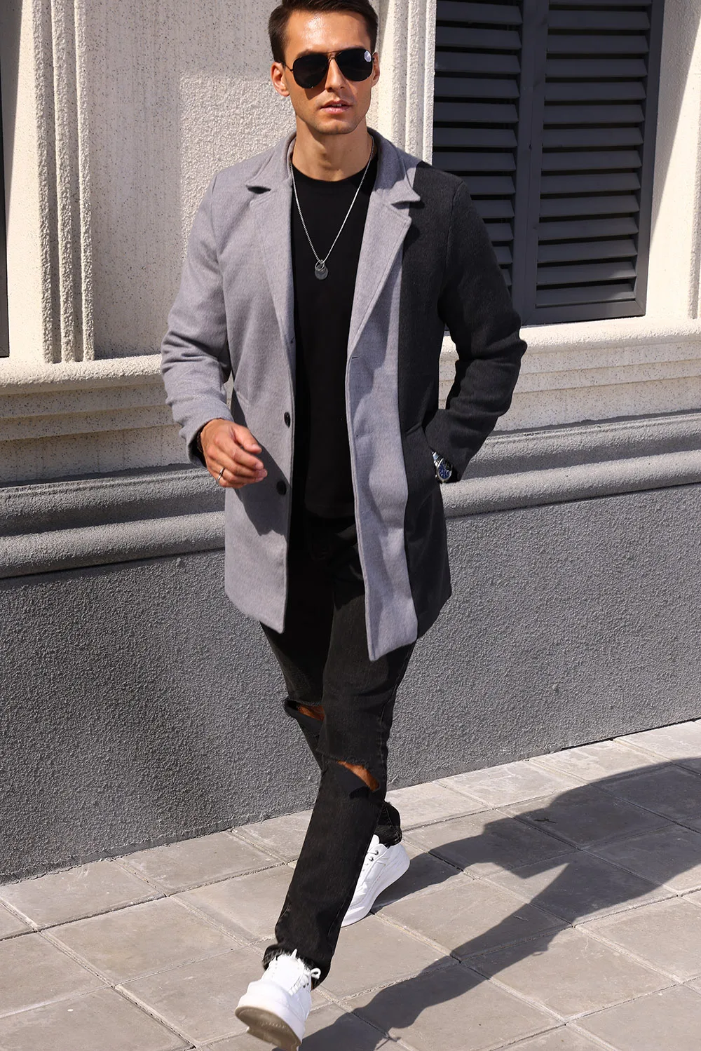 

Unisex Woolen Overcoat Long Sleeve Casual Jacket with Pockets, Comfortable Daily Wear Business Autumn Winter Fashion Stree