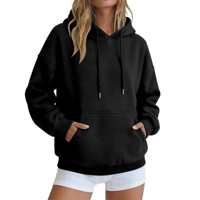 HX6F Womens Oversized Hoodies Pullover Sweatshirts Casual Clothes