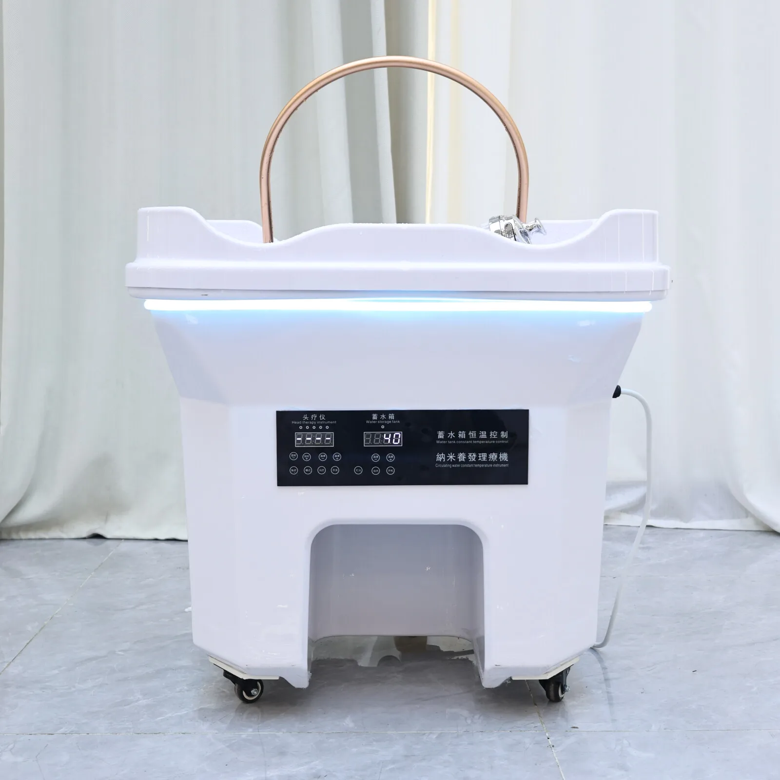 XinSheng أنابيب مياه مريحة غير متصلة مع رأس خزان المياه سبا تداول المياه شامبو حوض غسيل الشعر صالون