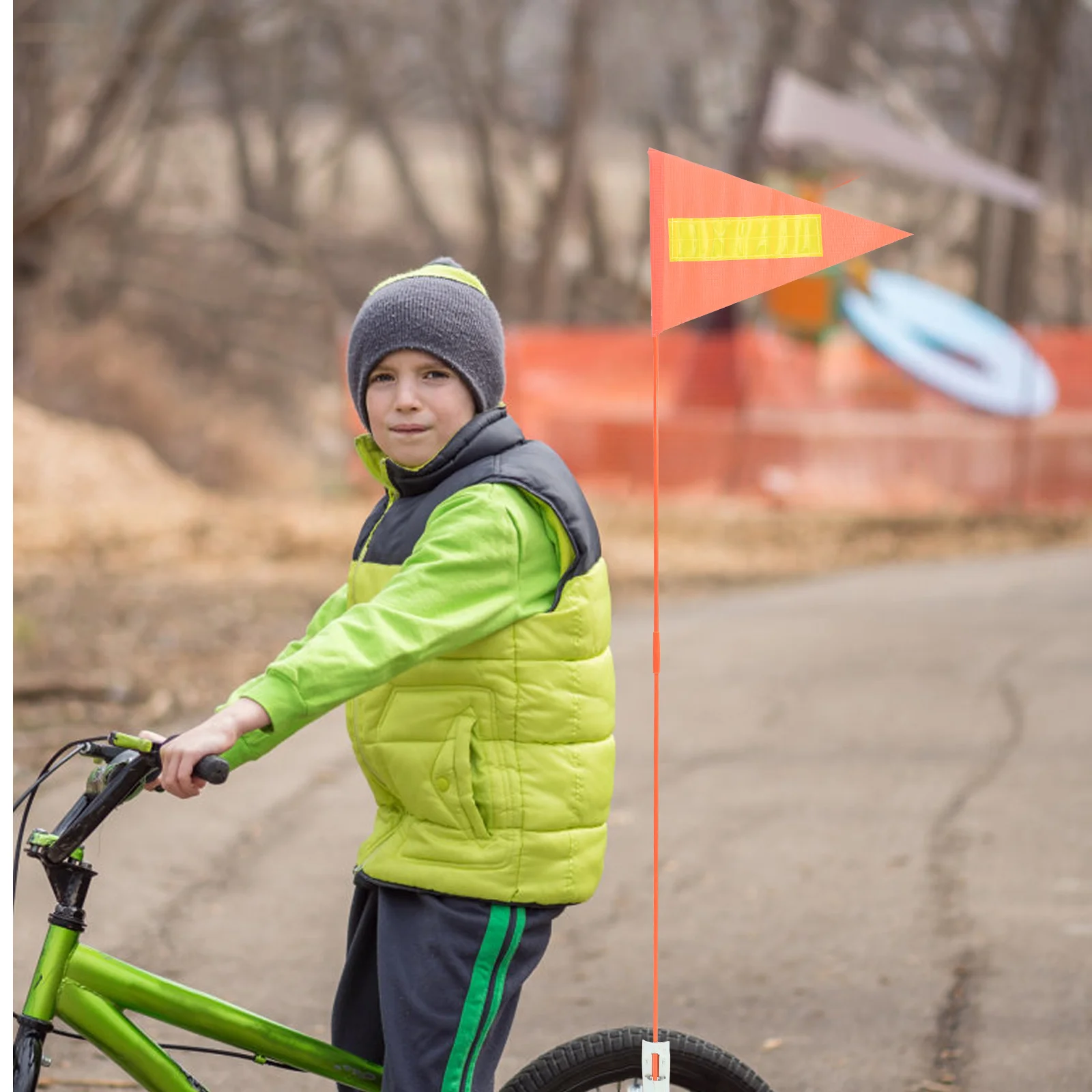 Červená standarta reflexní výstraha trojúhelník standarta děti bicycles fahnen děti motorky pro cyklistika bezpečnosti outdoorové známky zásoby