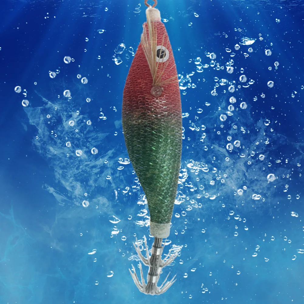 طُعم صيد السمك المضيء طُعم القفز الأفقي الخشب الروبيان الحبار الطعم الثابت لصيد الأسماك البحرية