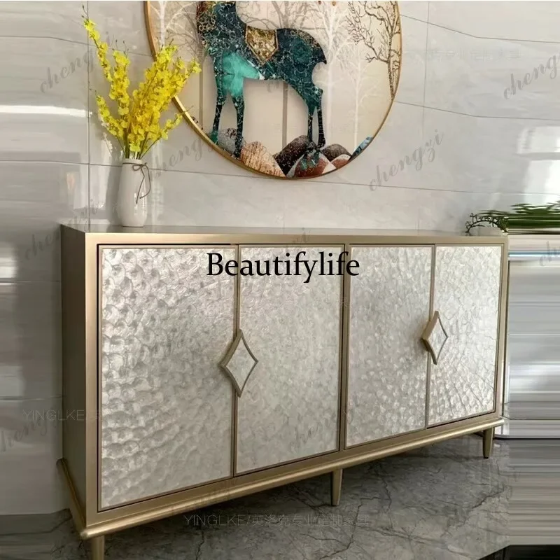 E153 Light luxury solid wood porch cabinet enters the door, high-end shoe cabinet decoration, simple storage and dining side cab