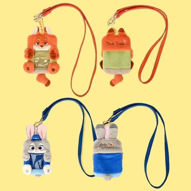 ديزني Zootopia حافظة للبطاقات جودي نيك ديزني Kawaii لطيف الكرتون أنيمي شخصية المحمولة أفخم عملة المحفظة الصدر بطاقة شارة حقيبة