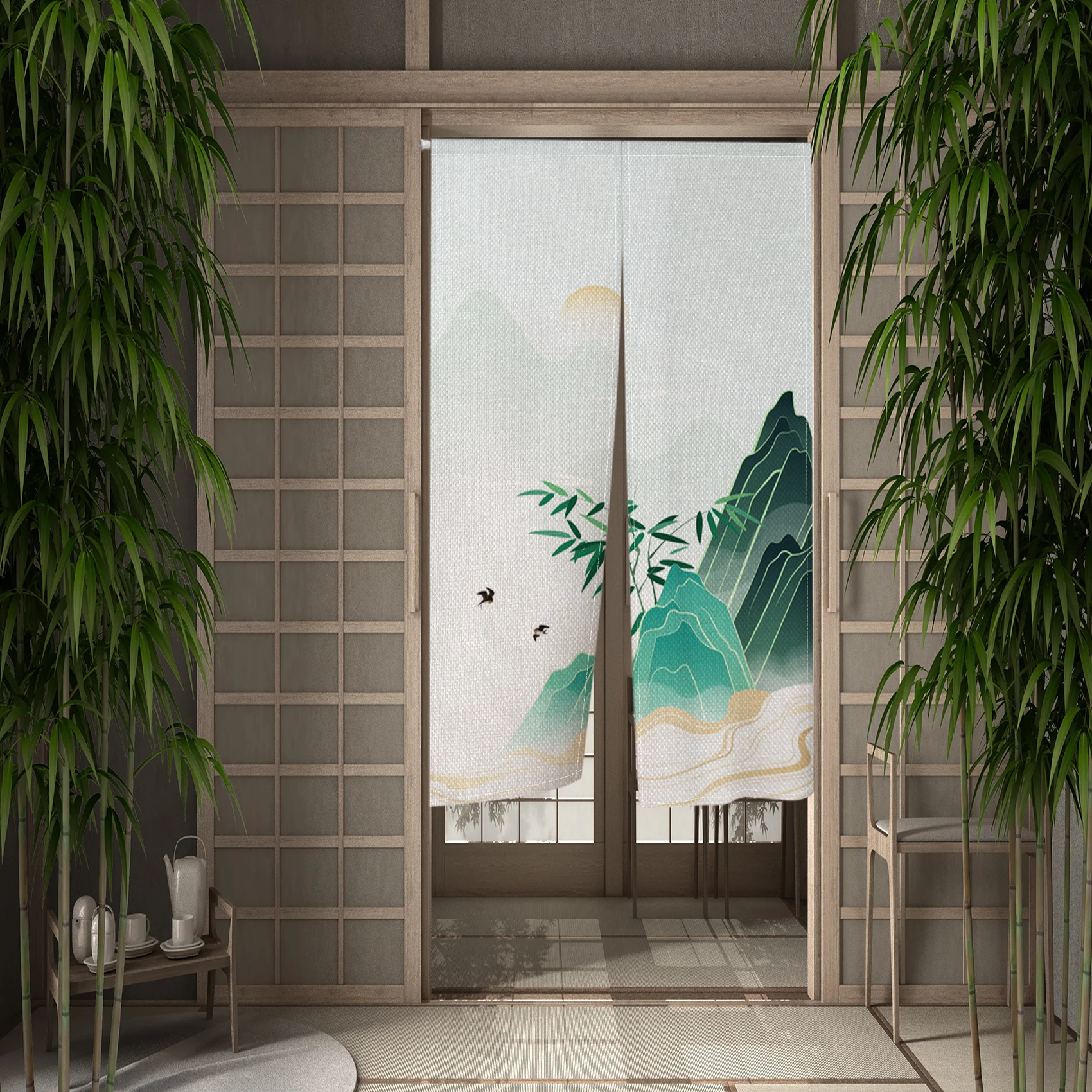 Chinese Ink Mountain Door Curt - огляд і ціна Commercial Kitchen Canopy
