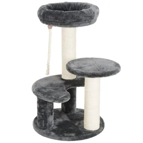 

Moon Design Indoor Cat Activity Center Furniture Wood Cat Tree With Bed & Sisal Scratching Post Hanging Toy Furniture