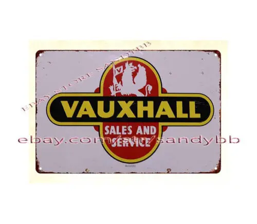 

Настенная табличка в ностальгическом стиле с изображением автомобилей VAUXHALL, металлическая, из алюминия, для автосалона.