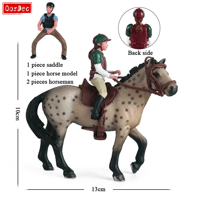 OozDec Horse Model 10*13CM Speckle Horse Emulational Horseman Horse Animals Playset Figurine Cute Educational Kids Toy Gift