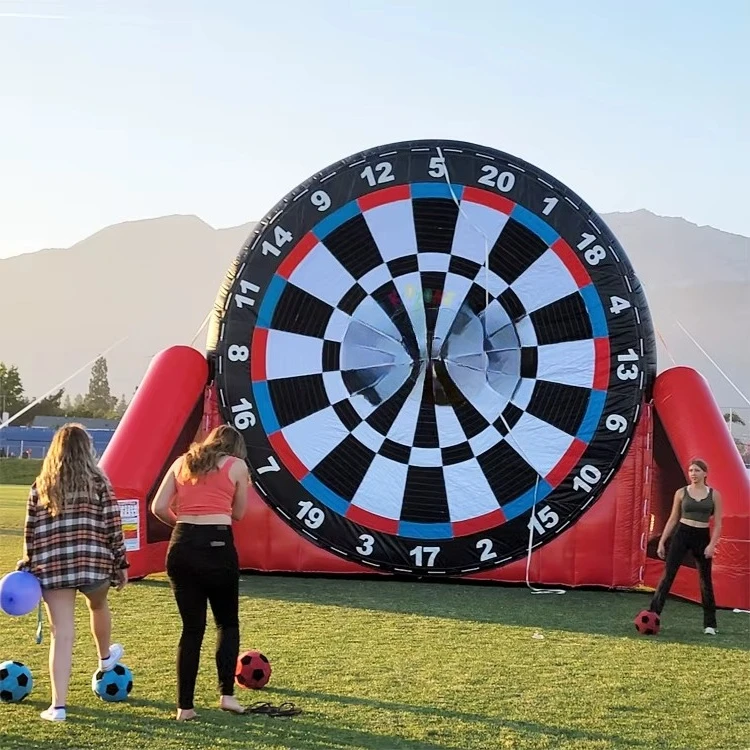 Dardo de fútbol inflable de grado comercial para niños Castillos Hinchables Deportivos juegos de tiro con objetivo de fútbol soplador de PVC diversión mar